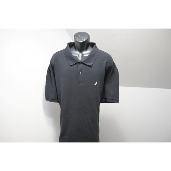 Nautica Golf Polo Shirt Sailing Deck Shirt Black Short Sle Mens Sz 4XL - Picture 2 of 7